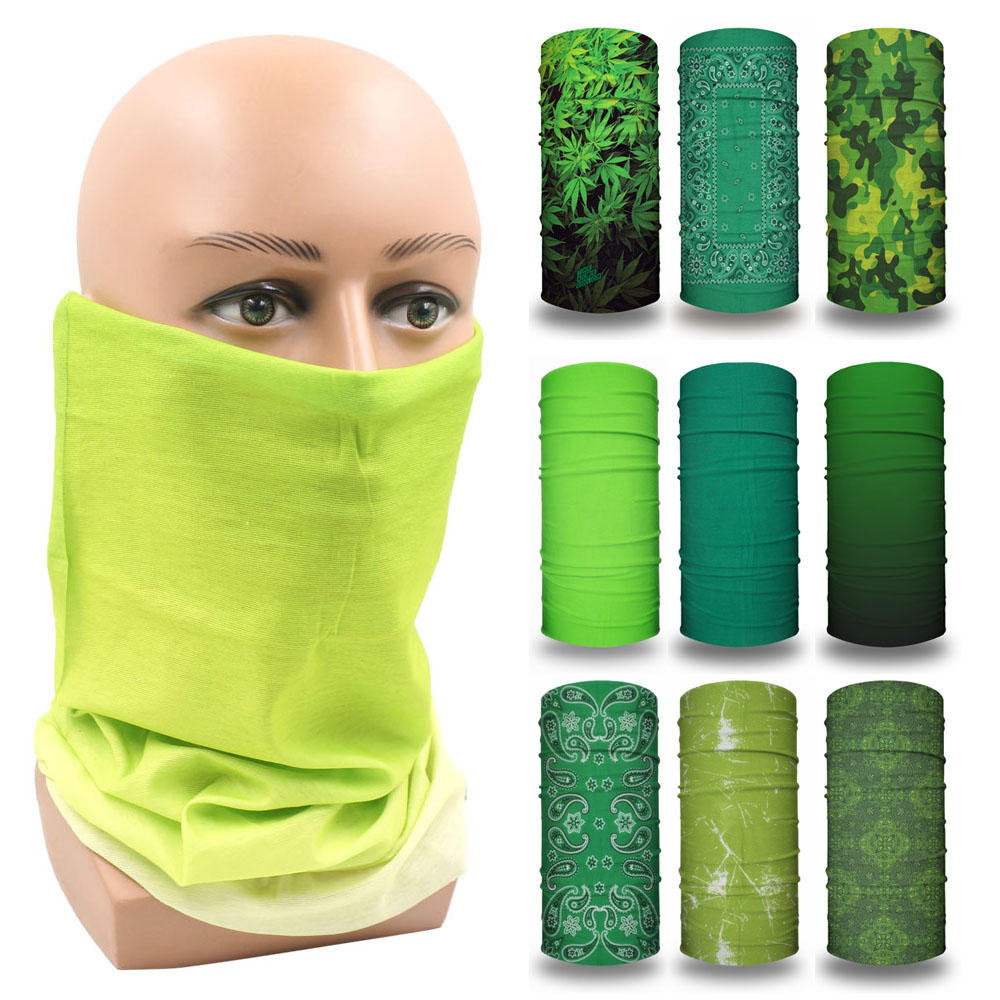 Running Gear Parts - Green Face Bandanas Cover Hiking Neck