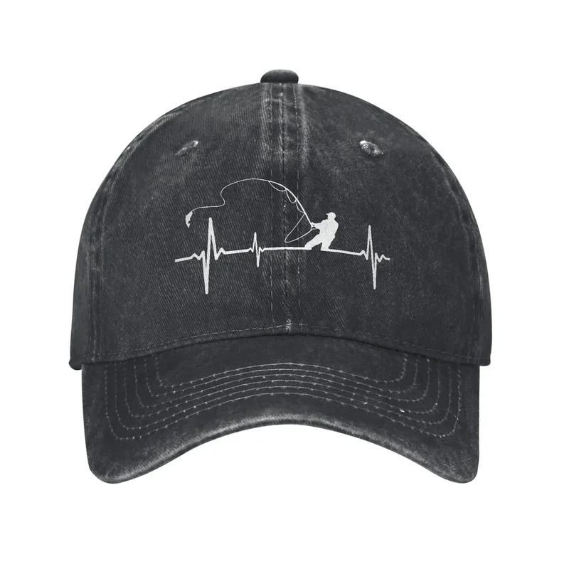 Running Gear Gifts - Fishing Heartbeat Baseball Cap, Fisherman's Fishing