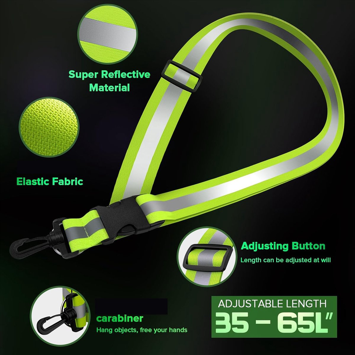Running Gear At Night - ABXY Reflective Sash for Walking At