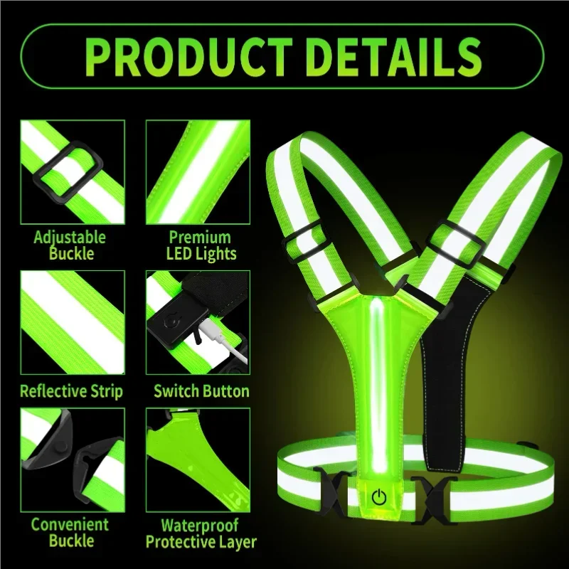 LED Reflective Vest Running Ge - đánh giá và giá Reflective Running Gear Vest