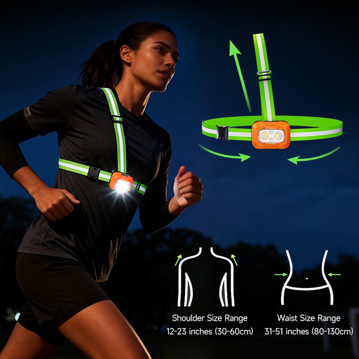Running Light USB Rechargeable - đánh giá và giá Reflective Running Gear Vest