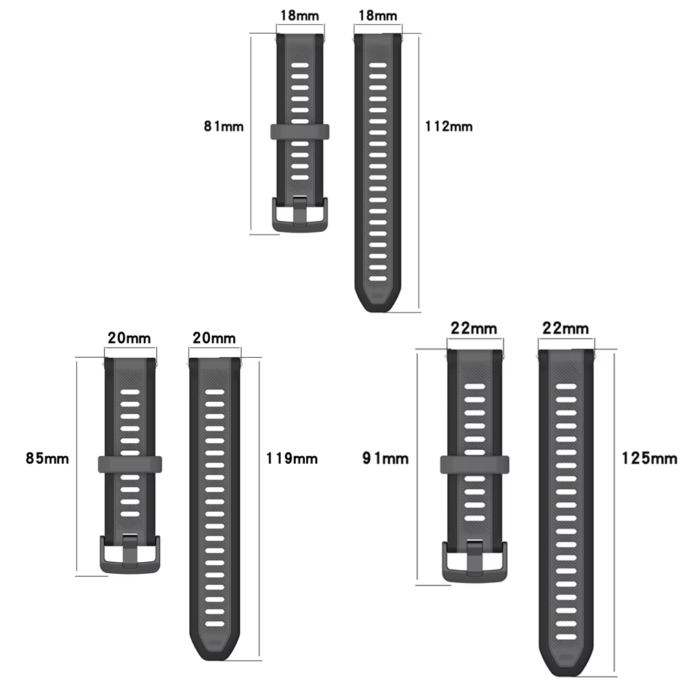 22mm 20mm 18mm Silicone Strap  - đánh giá và giá Runners Gear