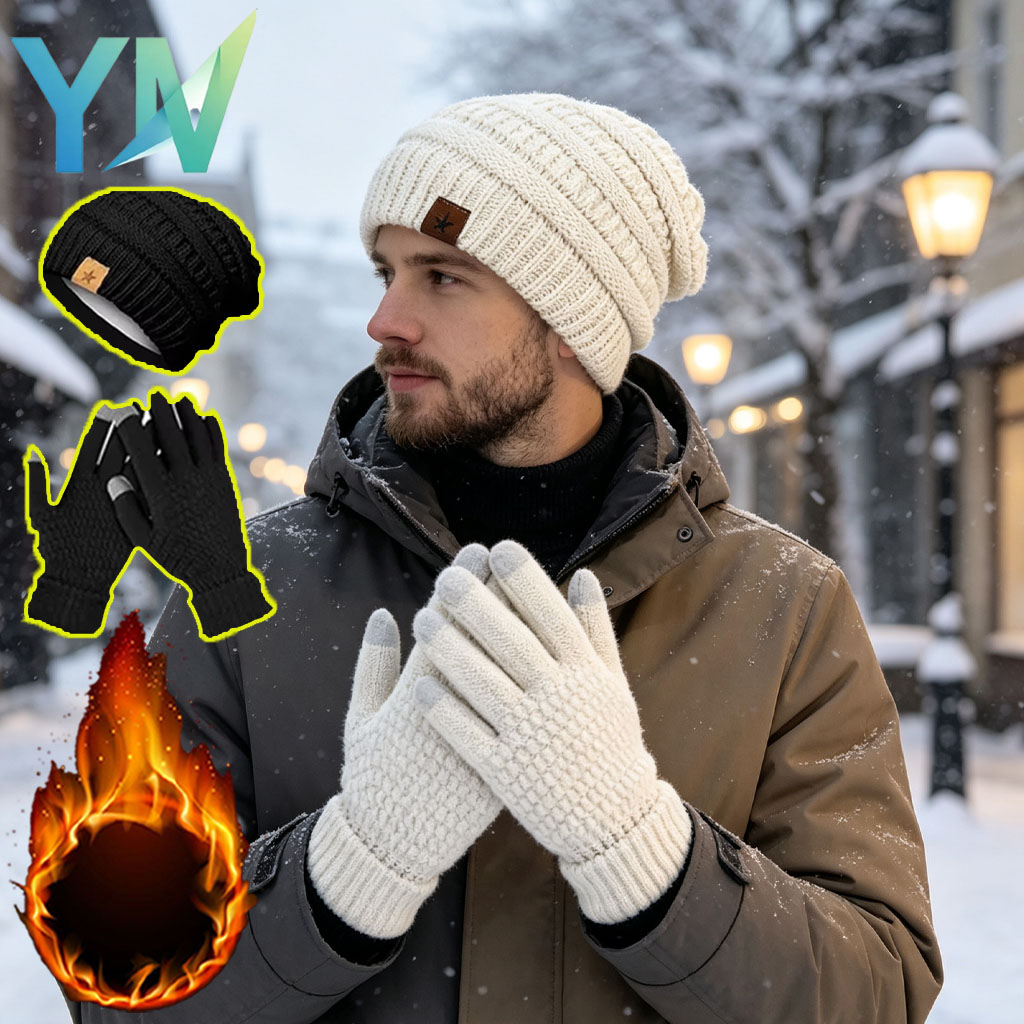 1-5PCS Winter Hat Gloves Set F - đánh giá và giá Running Gear For Winter