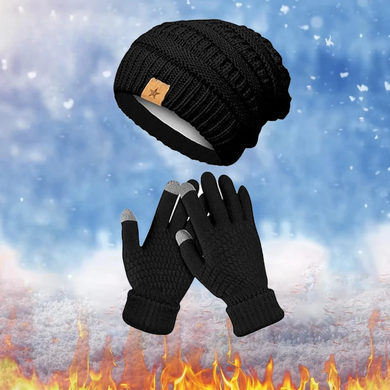 1-5PCS Winter Hat Gloves Set F - đánh giá và giá Running Gear For Winter