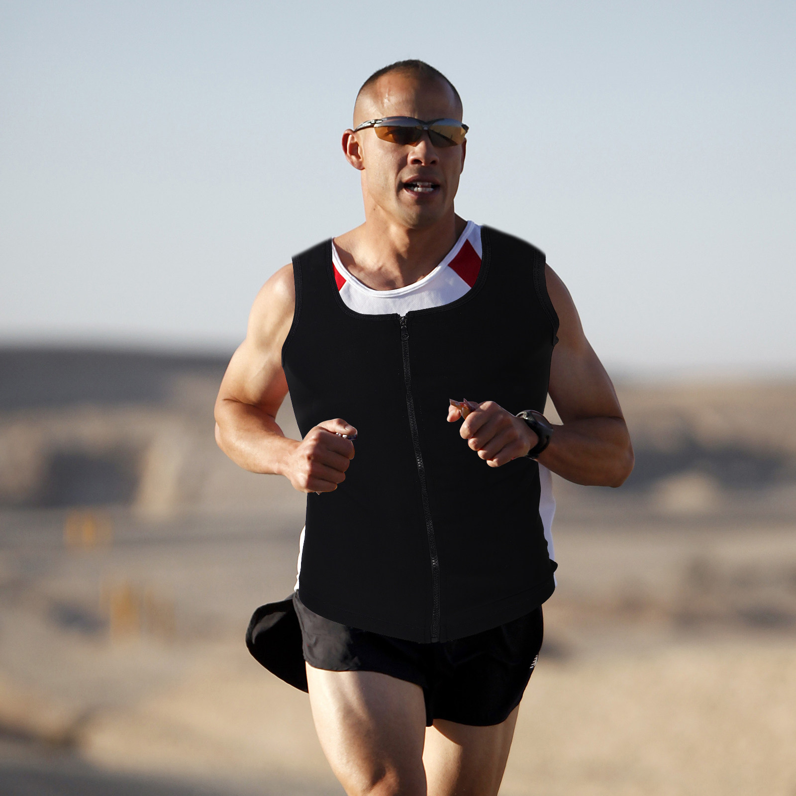 Men's Breathable Zip-Up Compre - đánh giá và giá Running Gear Tank