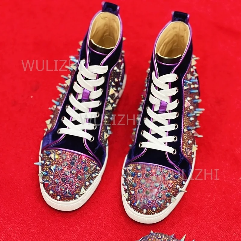 Dark Purple Crystal Rivet Men  - đánh giá và giá Running Gear Shoes