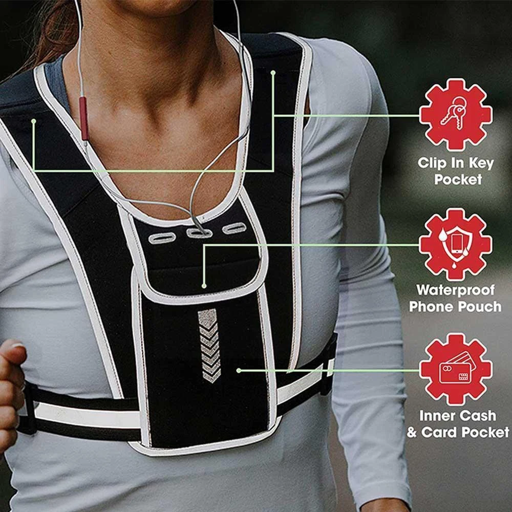 Running Vest Phone Holder for  - đánh giá và giá Reflective Running Gear Vest